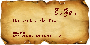 Balczek Zsófia névjegykártya
